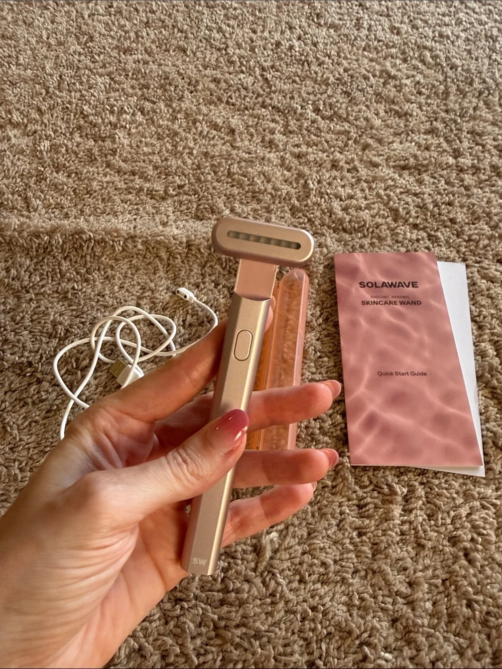 Solawave Red Light Skincare Wand - Peach/Gold